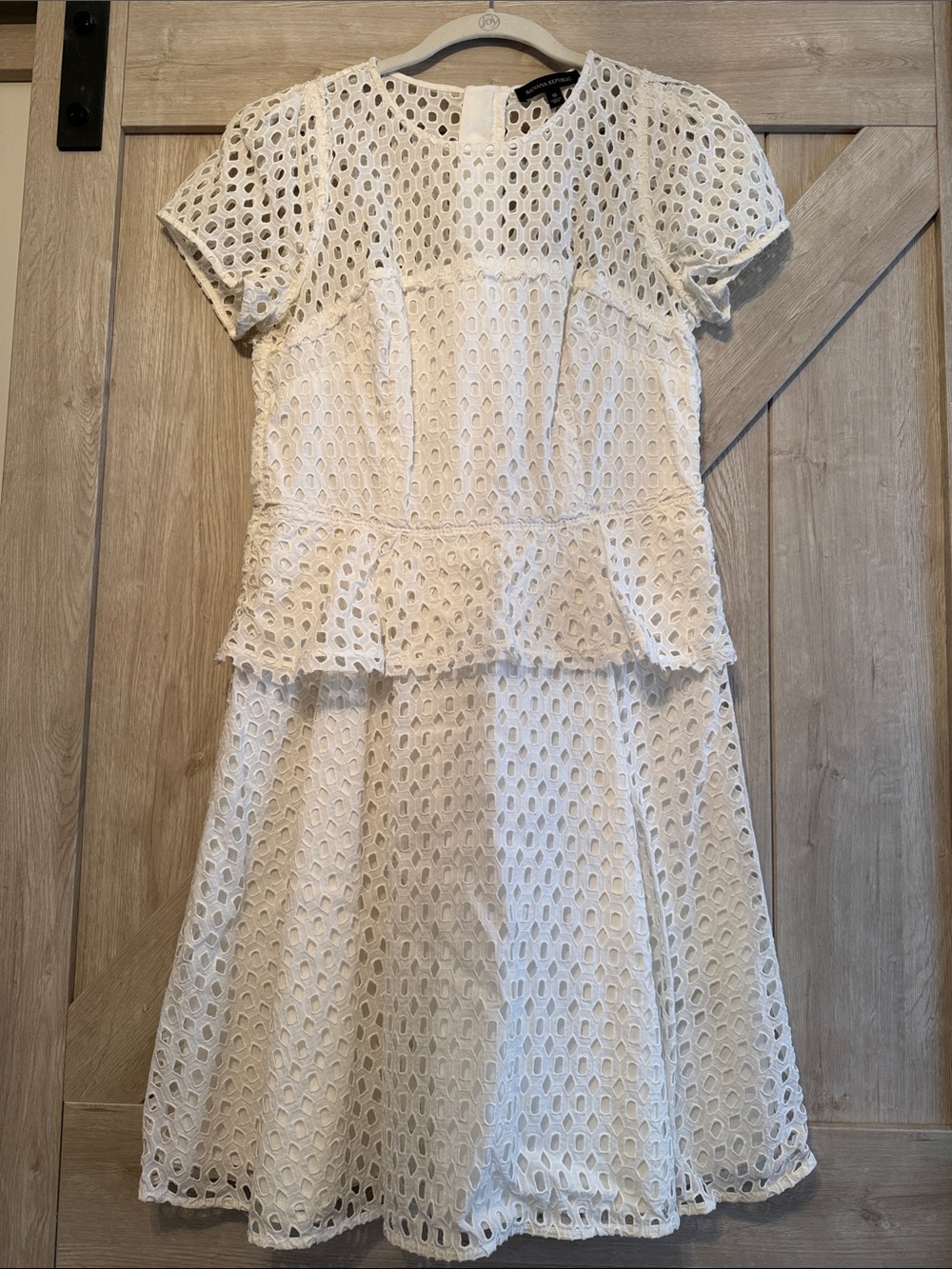 Banana Republic White Eyelet Peplum Dress